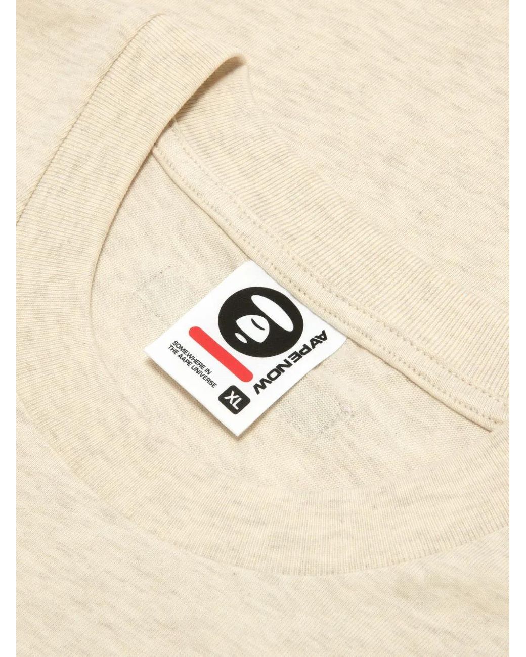 Aape By A Bathing Ape Natural Logo-Embroidered T-Shirt for men