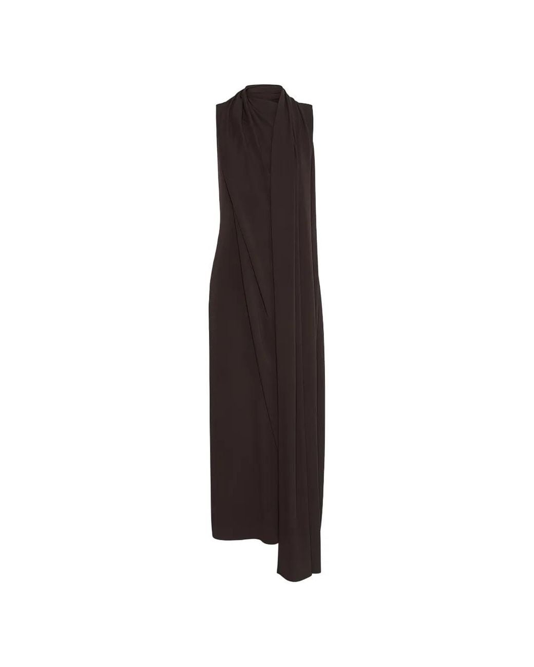 Sportmax Brown Staffa Draped Sleeveless Maxi Dress
