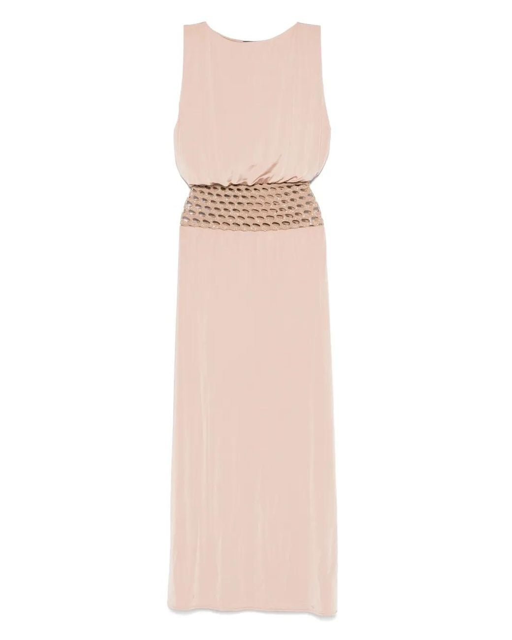 strapless open back dress Ann-Marie Metallic Jacquard Midi Dress  Gina Bacconi