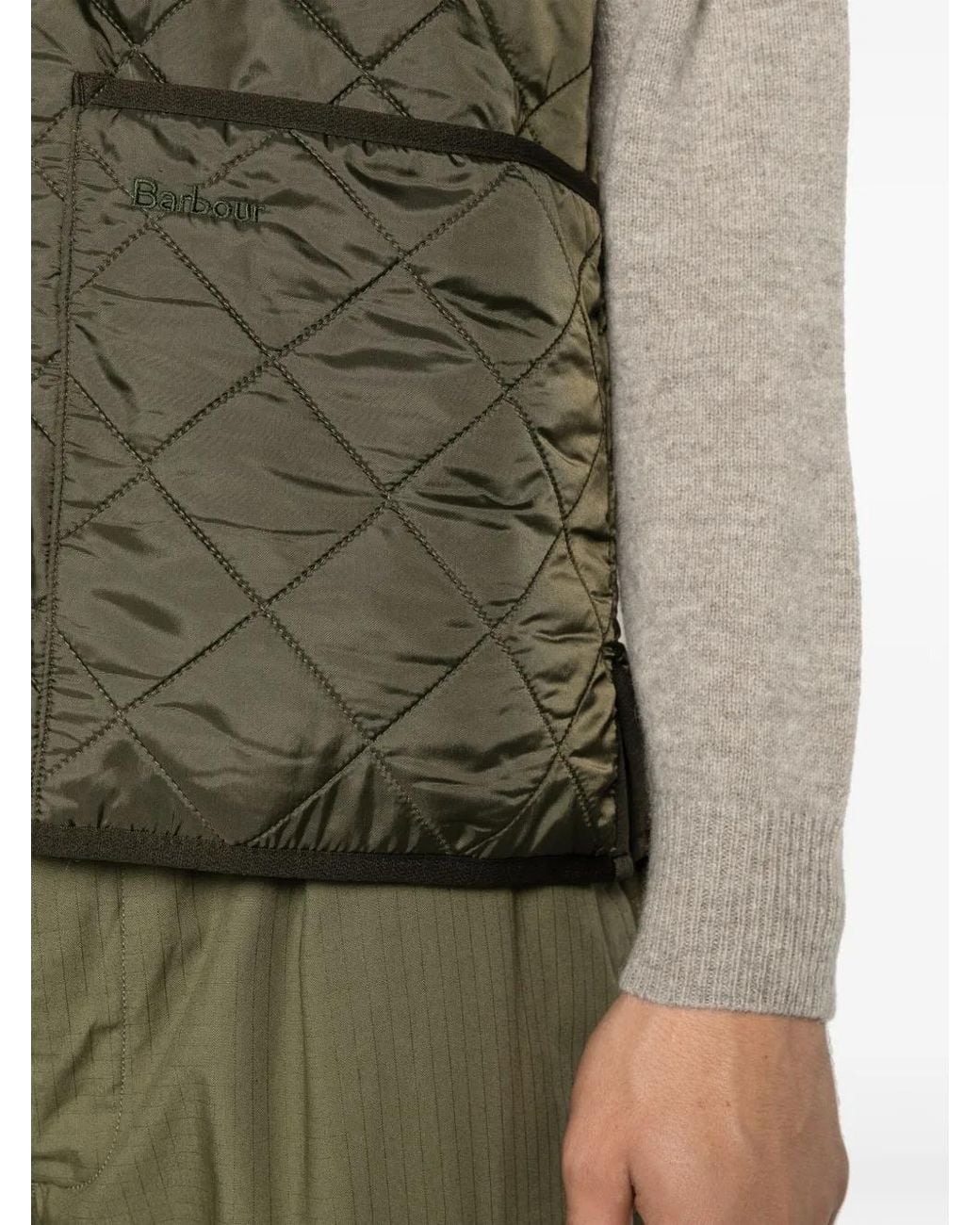 Barbour Green Reversible Diamond-Quilted Waistcoat for men