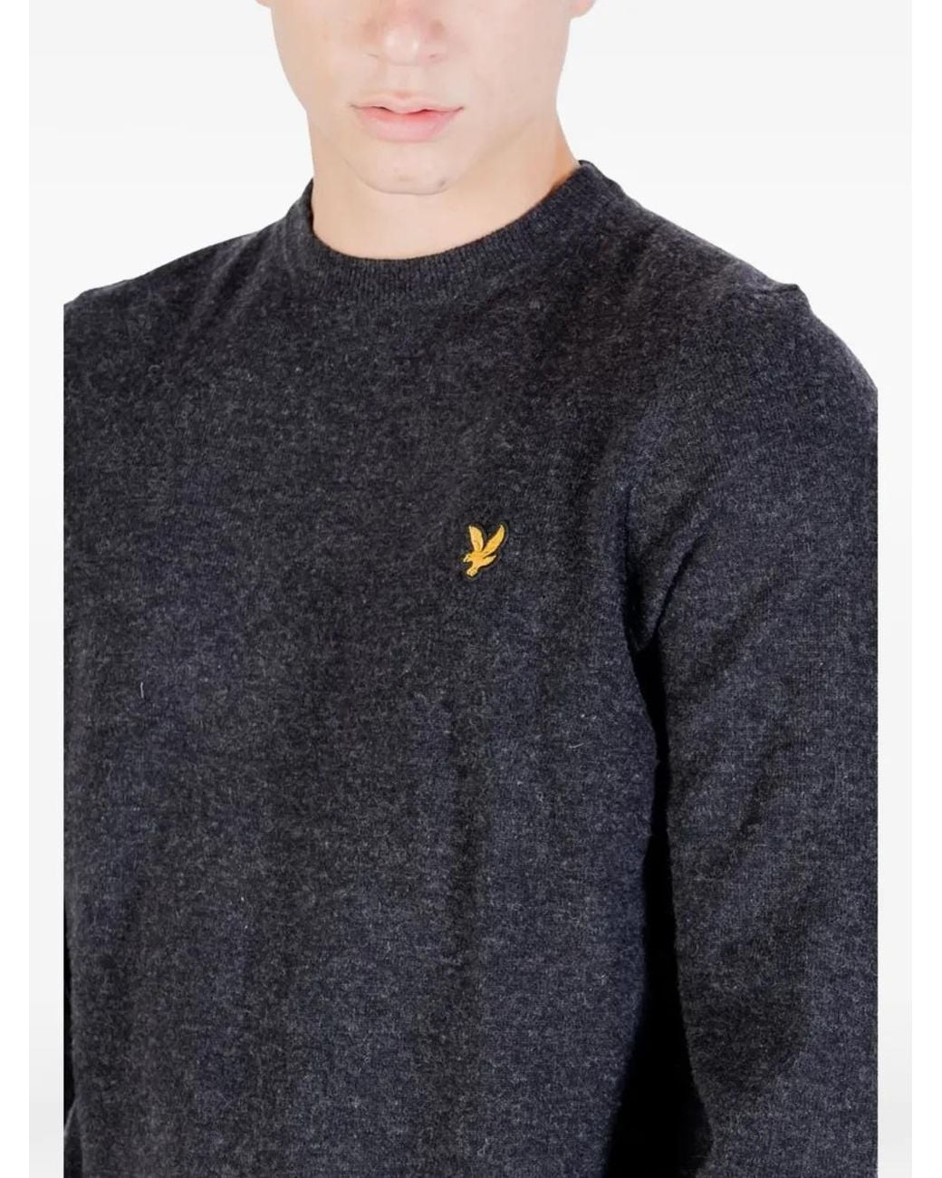 Lyle & Scott Blue Logo-Patch Crew-Neck Sweater for men
