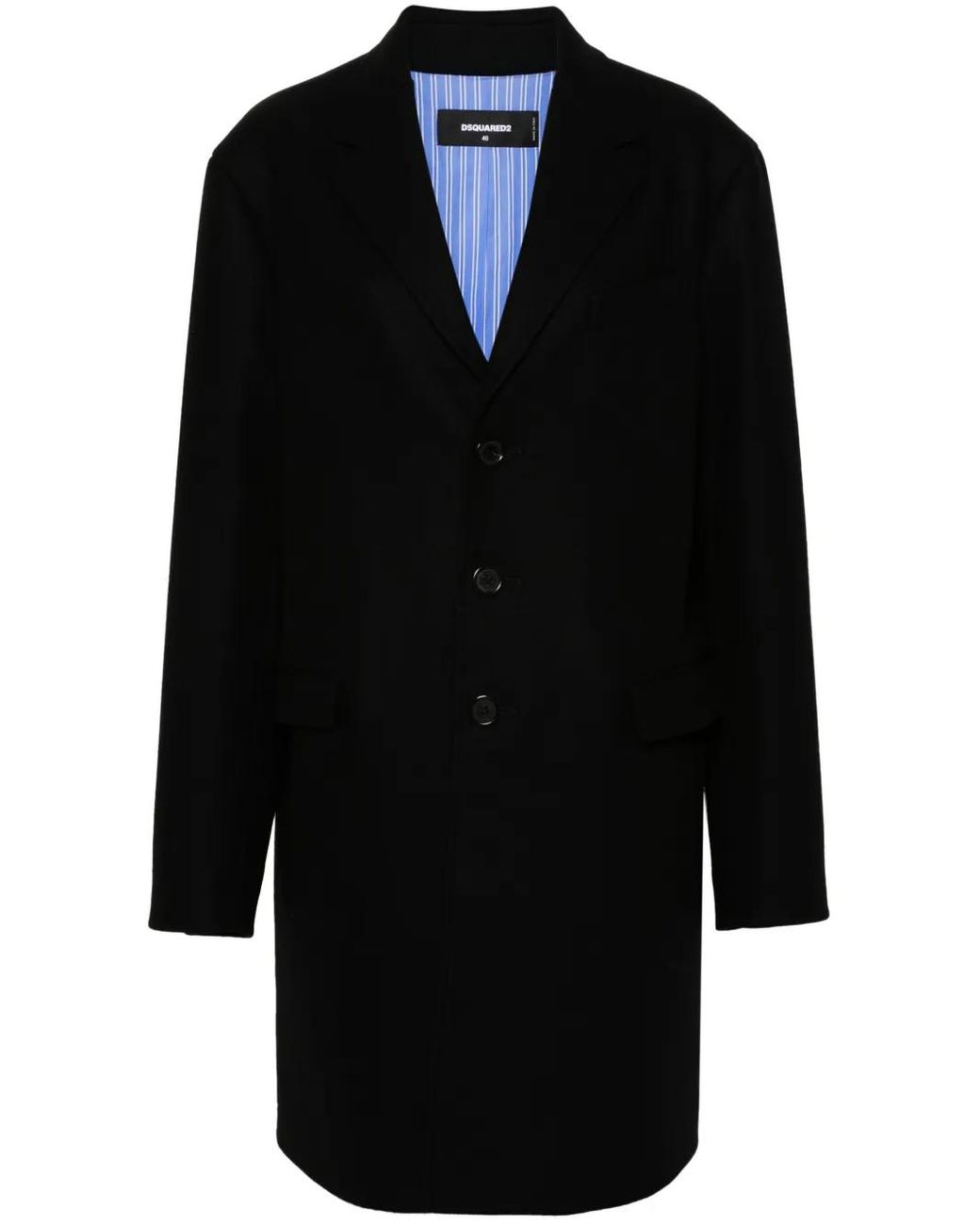 DSquared² Black Single-Breasted Coat