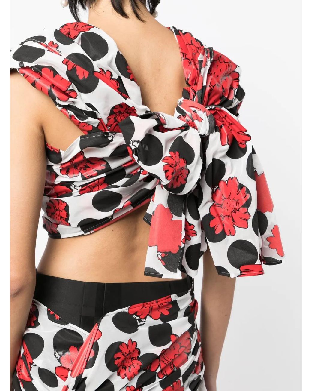 Comme des Garçons X Shun Sudo Bow-Detail Gathered Twisted Blouse