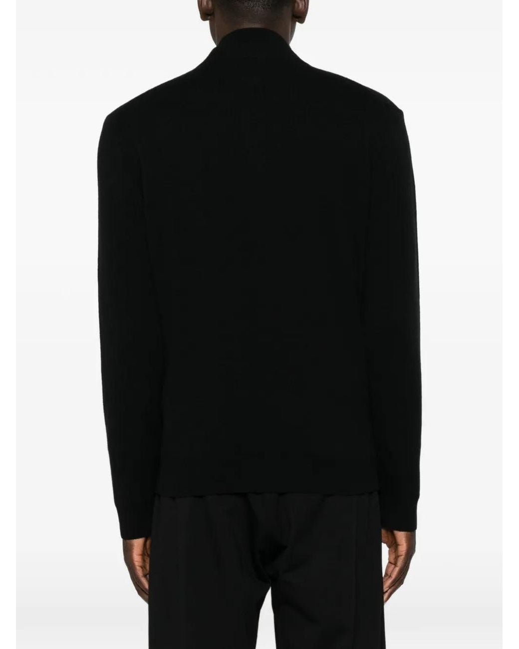 Gant Black Quarter-Zip Wool Sweater for men