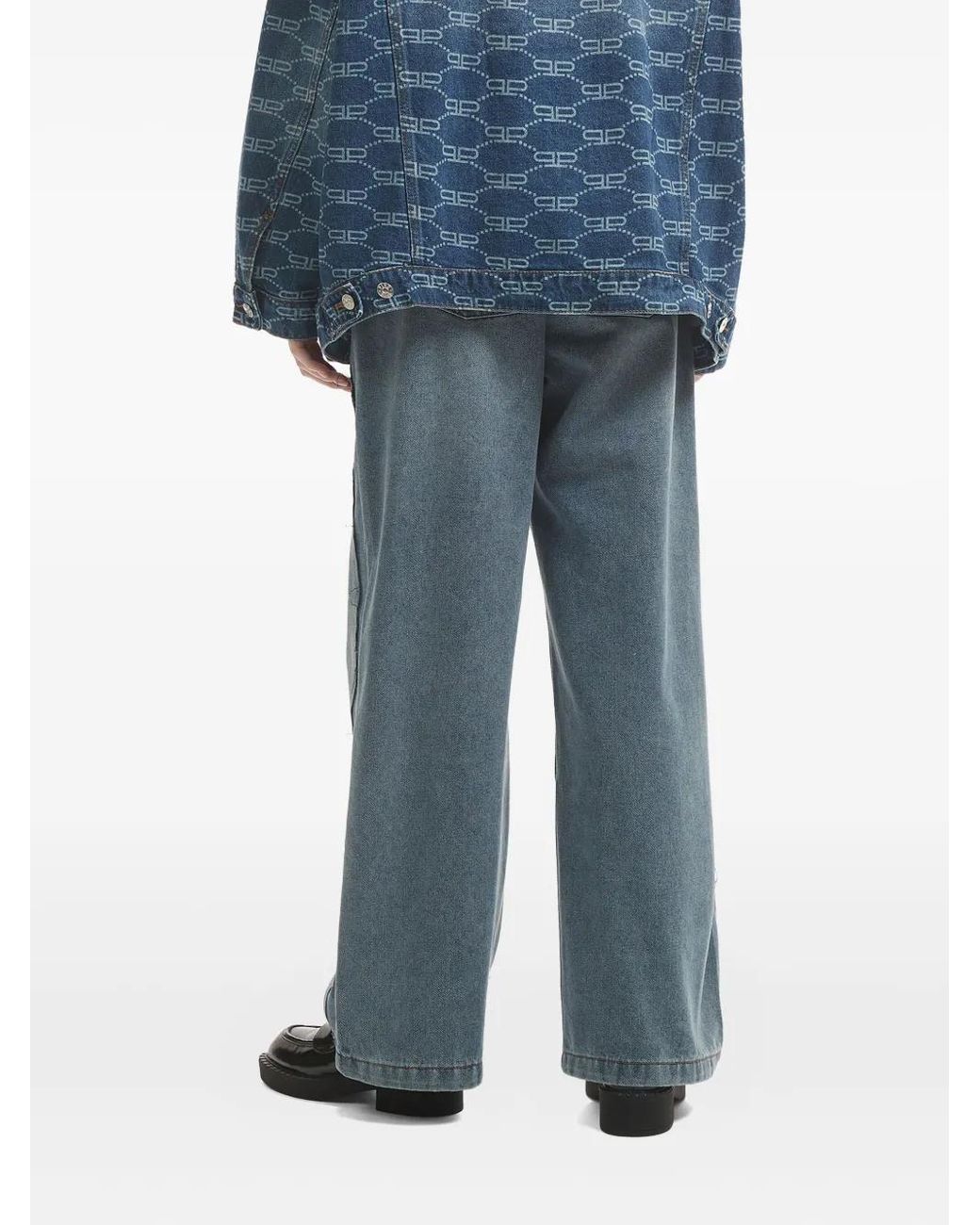 B+ AB Blue Layered-Effect Jeans