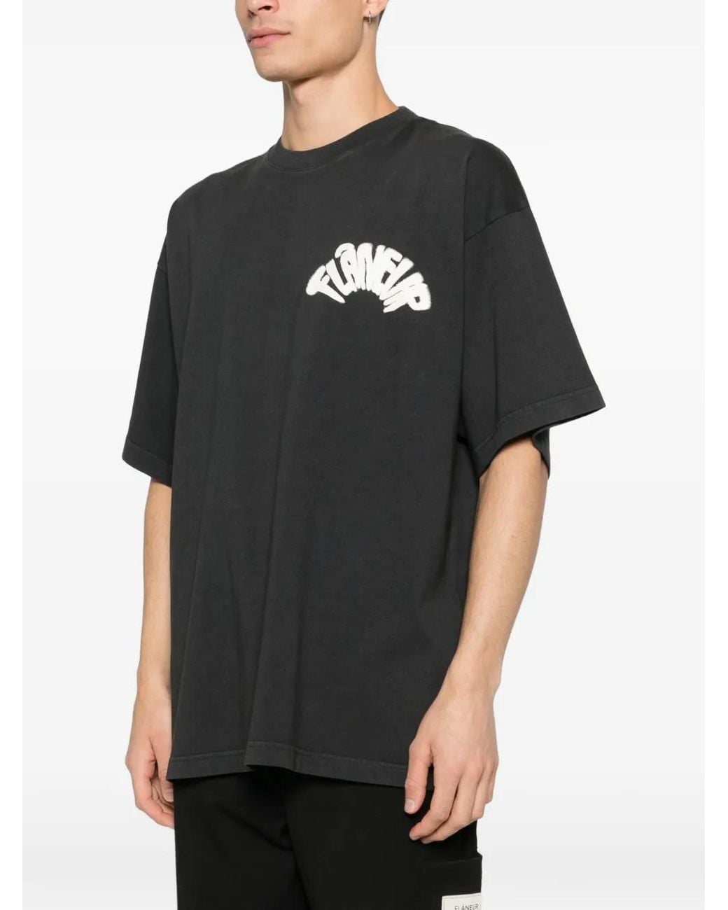 flâneur Black Logo-Graphic T-Shirt for men
