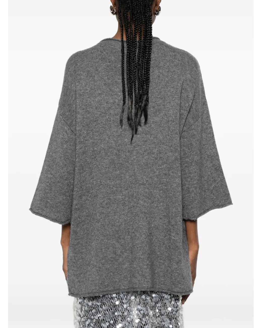 Viktoria Chan Gray Short Sleeve Sweater