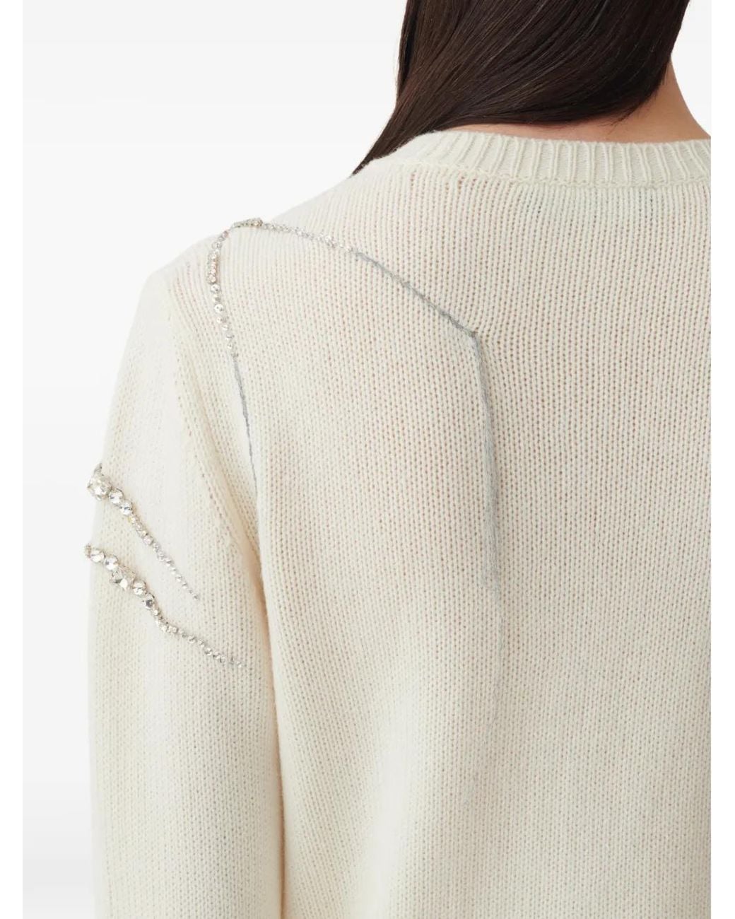 Fabiana Filippi White Embellished Button-Up Cardigan
