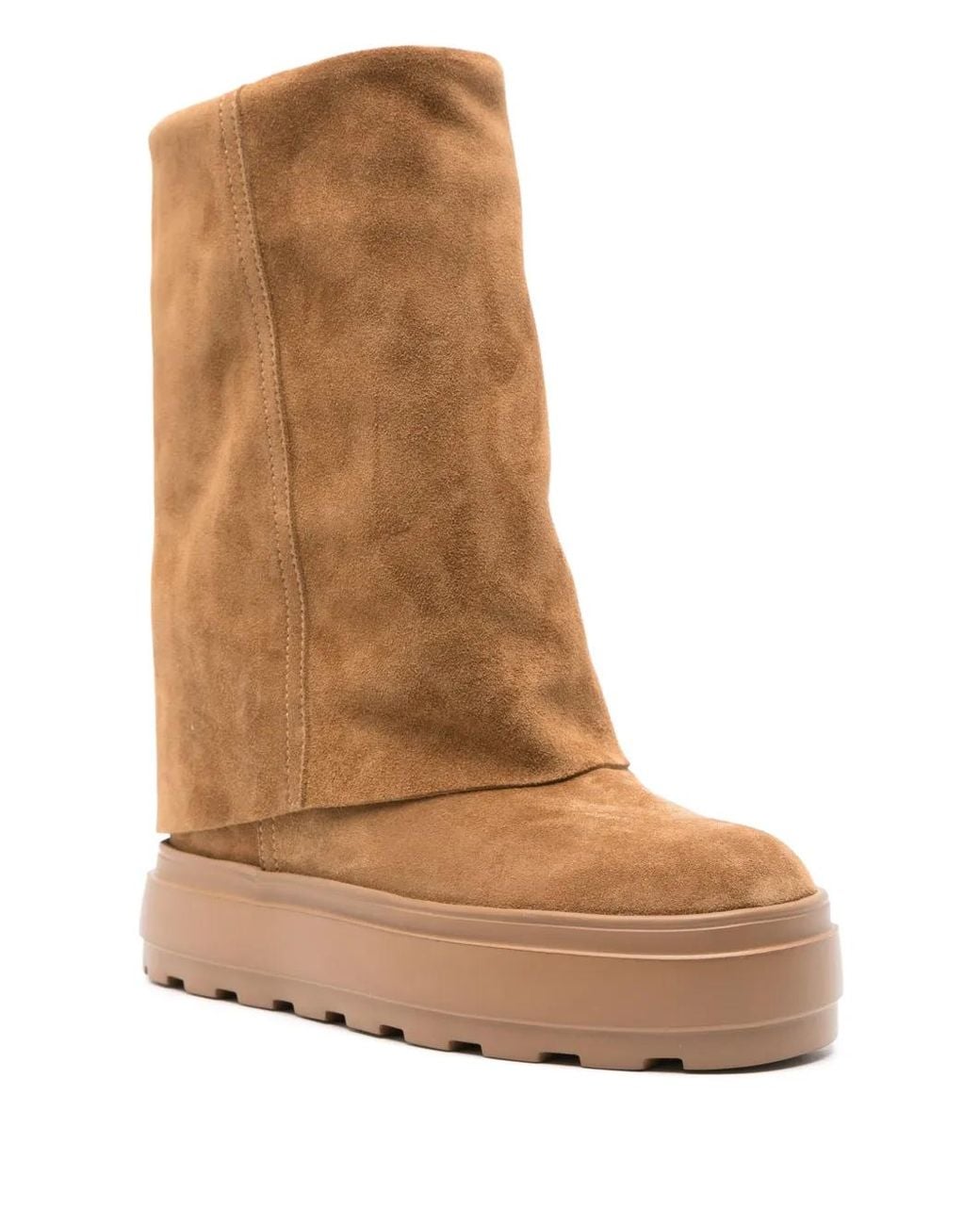 Casadei Brown Folded-Top Boots