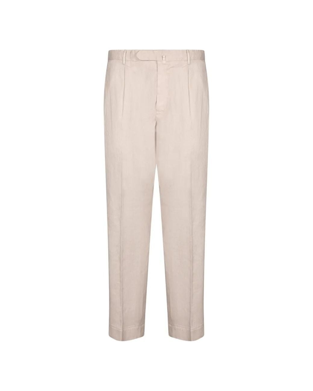 Dell'Oglio White Pleated-Detail Trousers for men