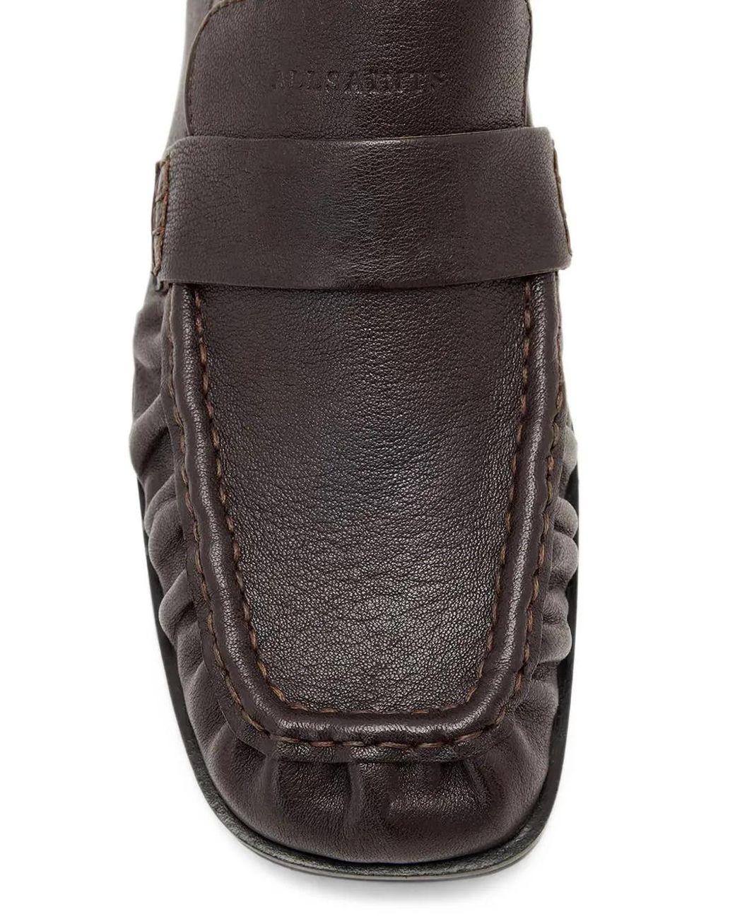 AllSaints White Julie Leather Loafers