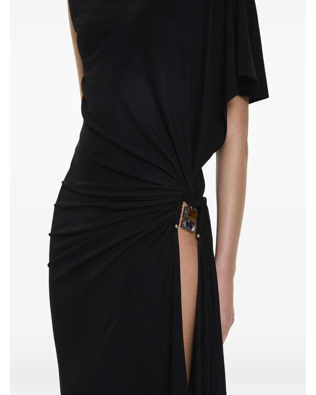 Christopher Esber Black Bezel Quartz Draped Tank Maxi Dress