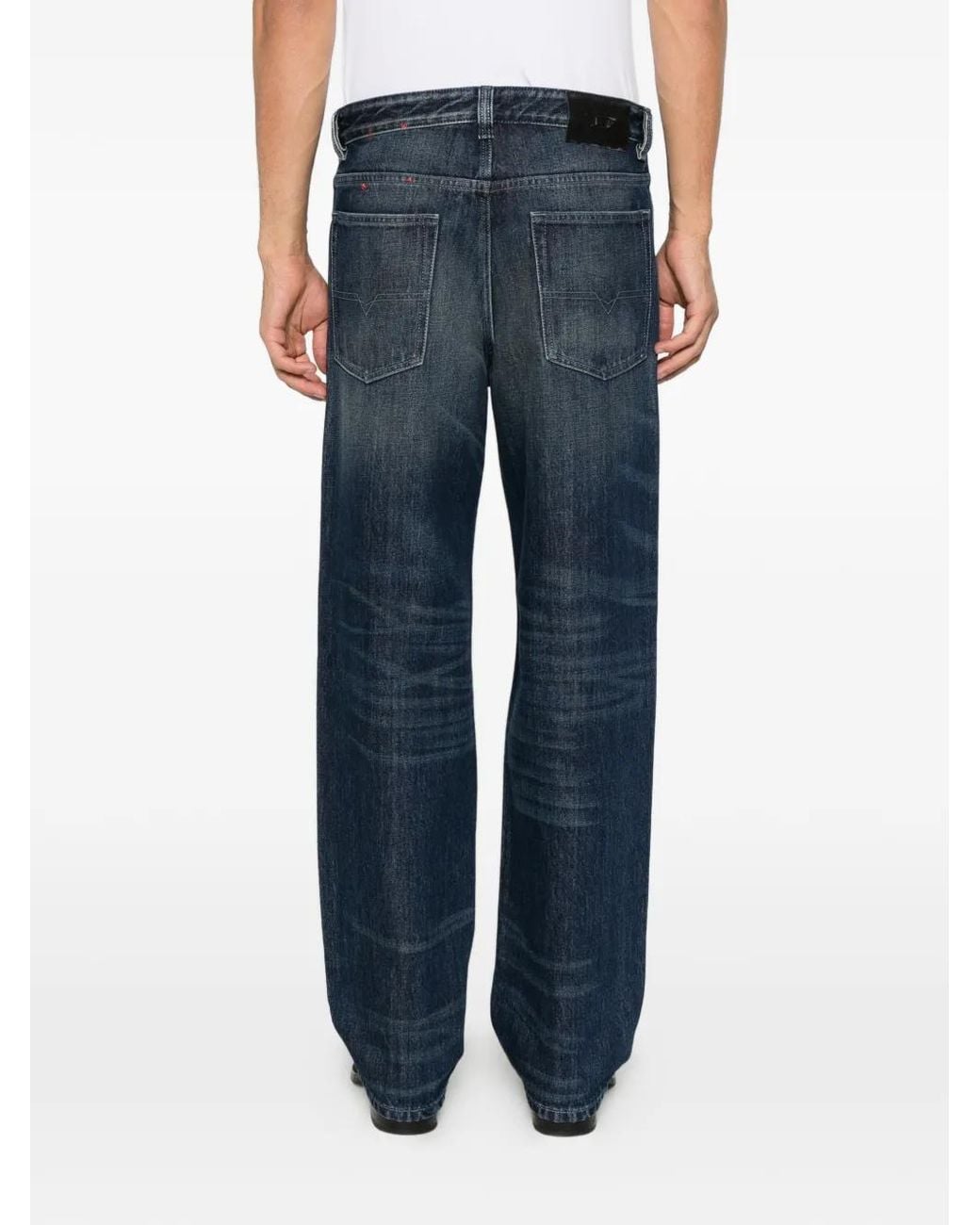 DIESEL Blue D-Macro-Fsj Faded Straight-Leg Jeans for men