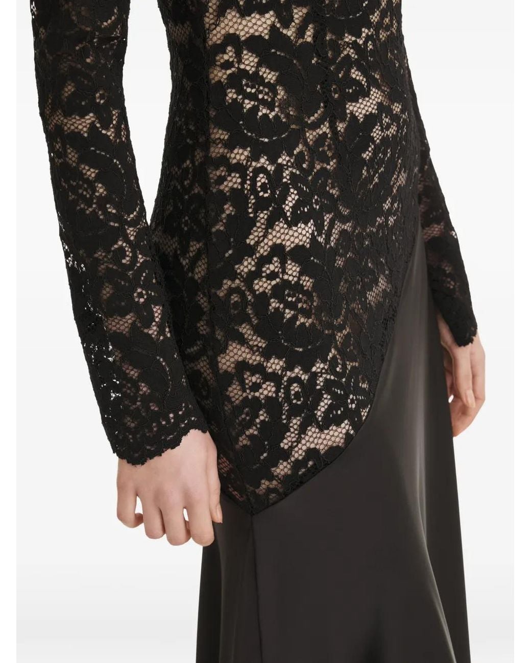 2310 STUDIO Black Lace Long-Sleeve Maxi Dress