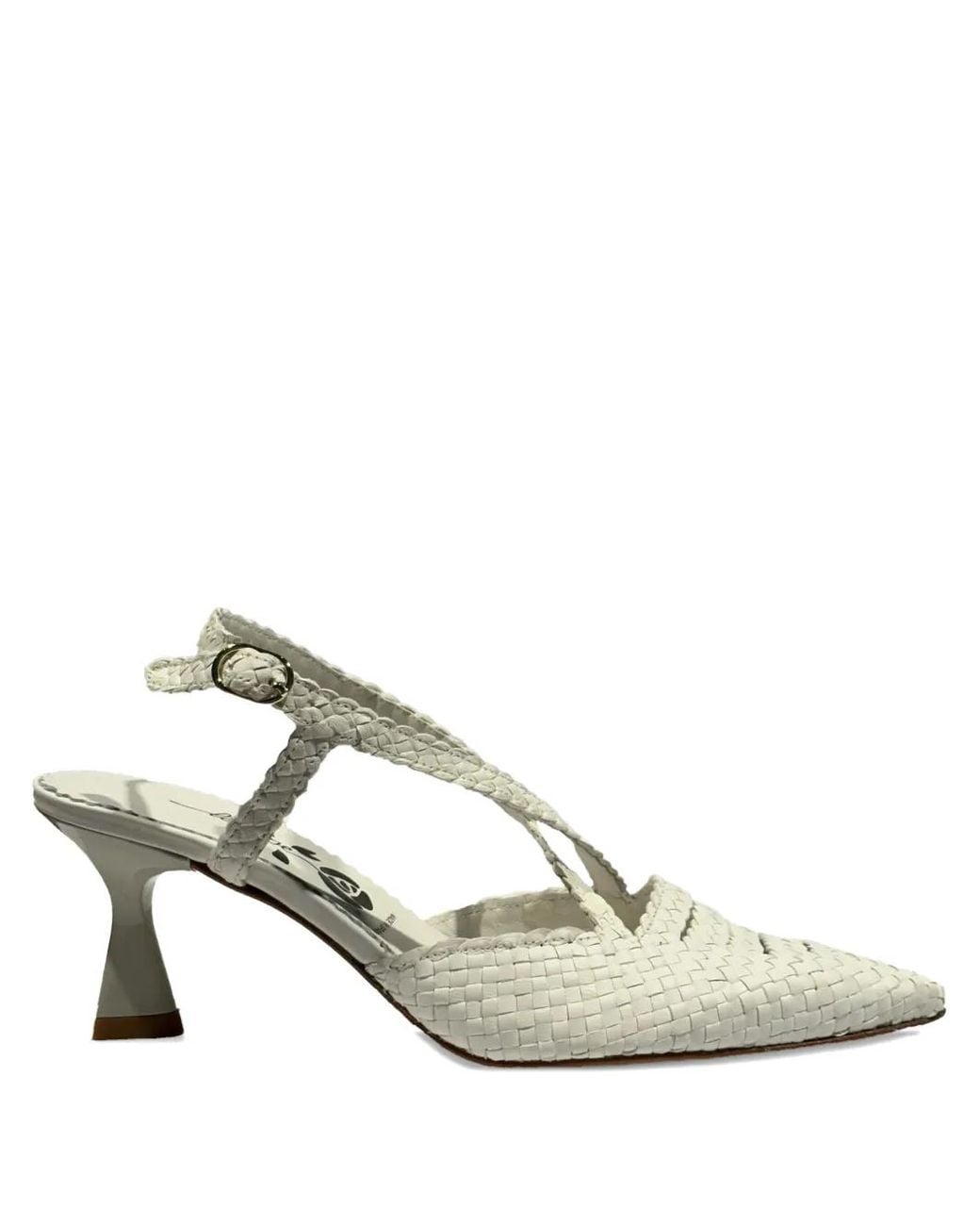 LA ROSE Metallic Moritz Pointed-Toe Woven Pumps