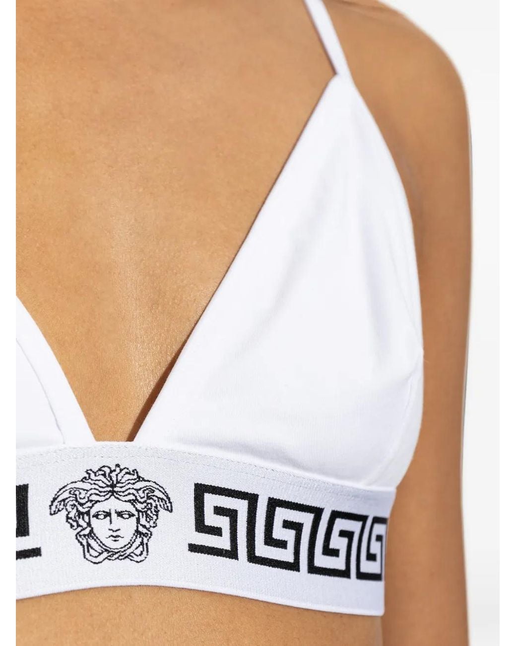 Versace White Soutien-Gorge Greca Medusa