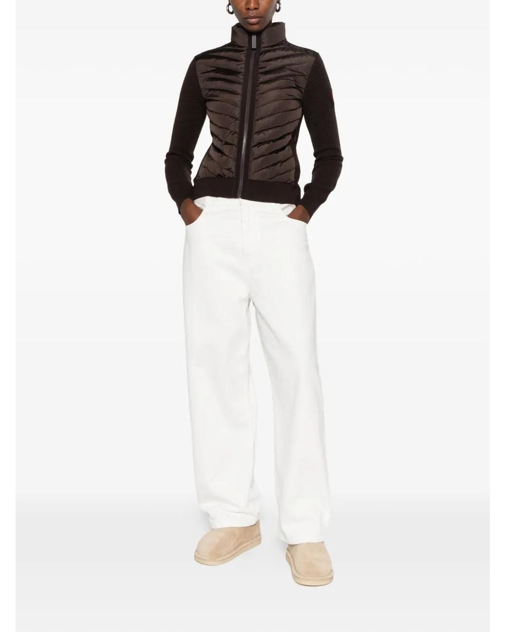 Canada Goose White Quilted Panelled Jacket