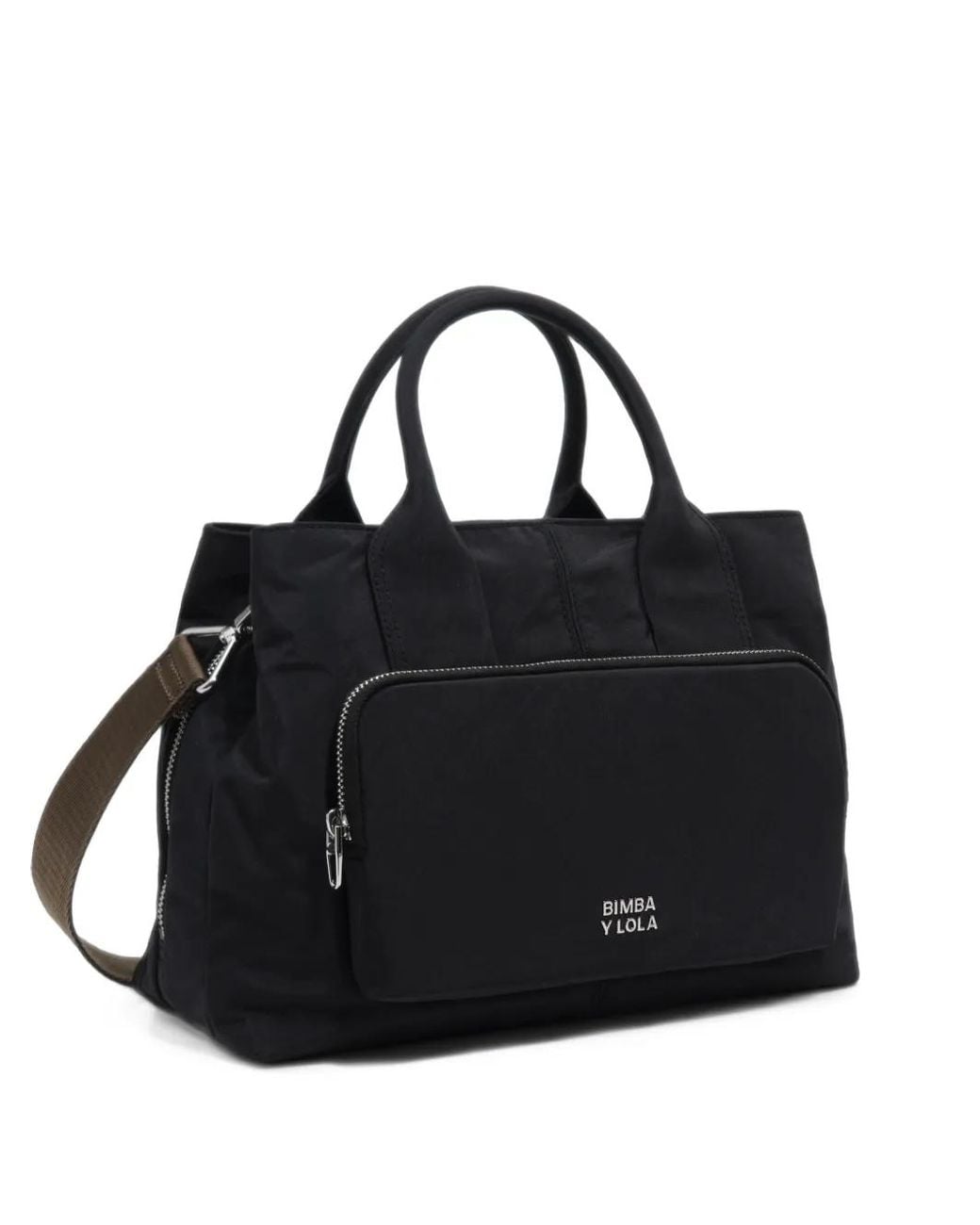 Bimba Y Lola Black Large Nylon Pocket Handbag