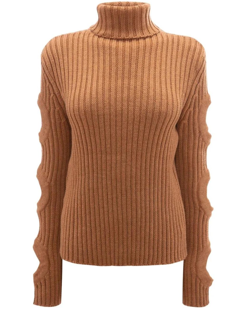 J.W. Anderson Brown Cut Out Sleeve Turtleneck Jumper
