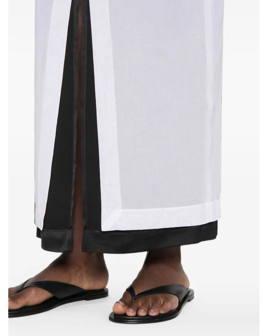 The Row White Ismara Layered Maxi Skirt