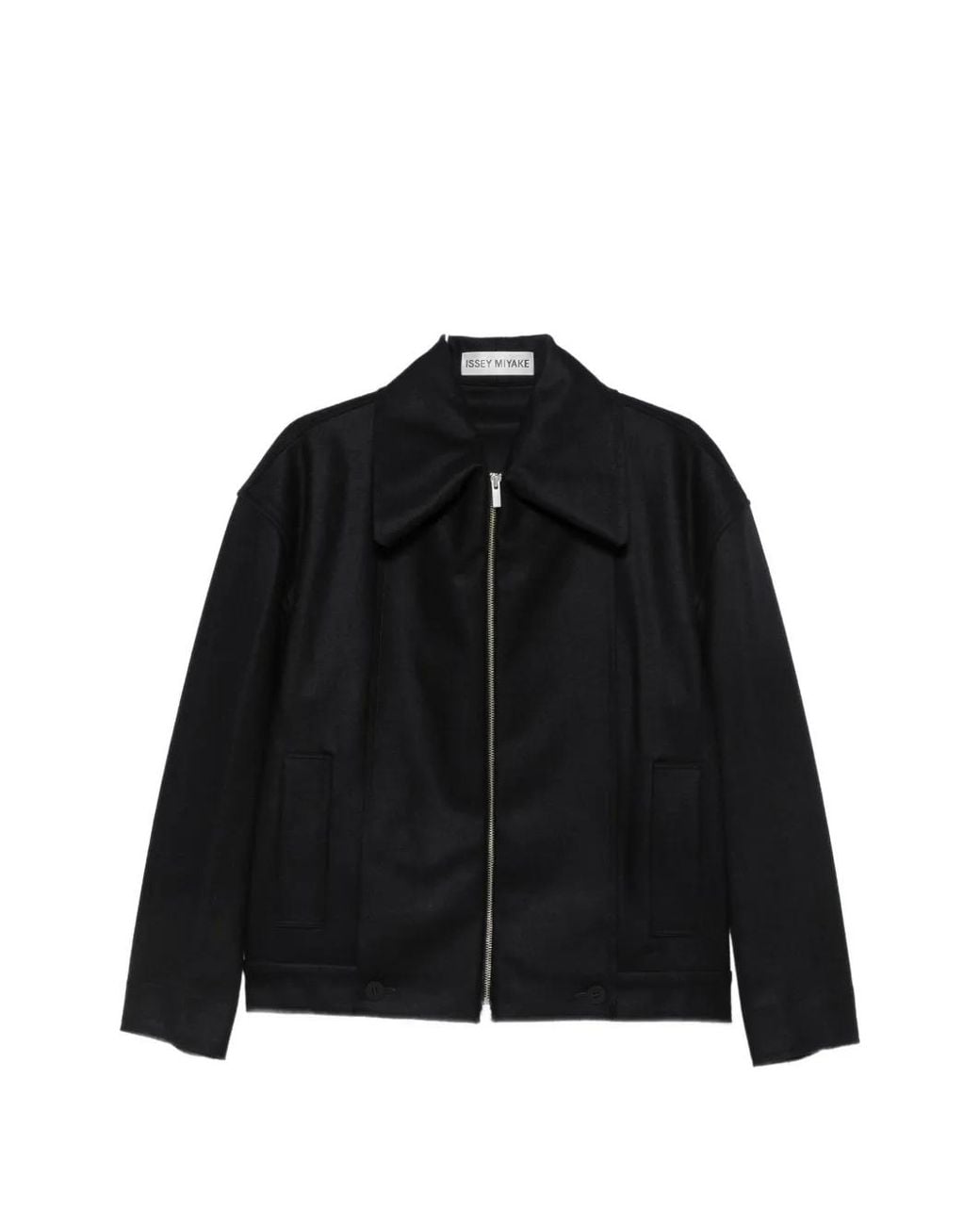 Issey Miyake Black Shell Zip-Up Oversized Jacket
