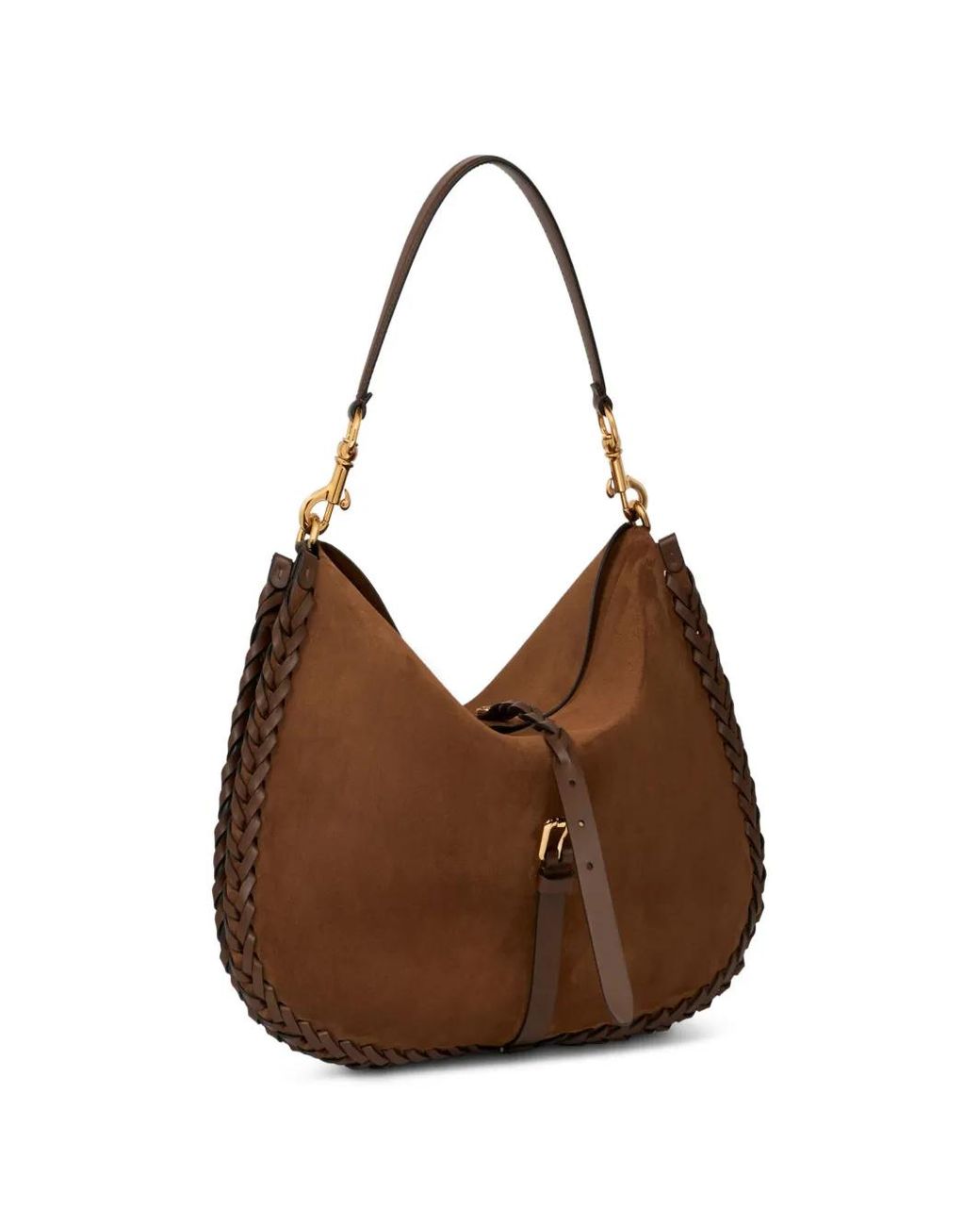 Etro Brown Maxi Suede Pony Bag With Threading