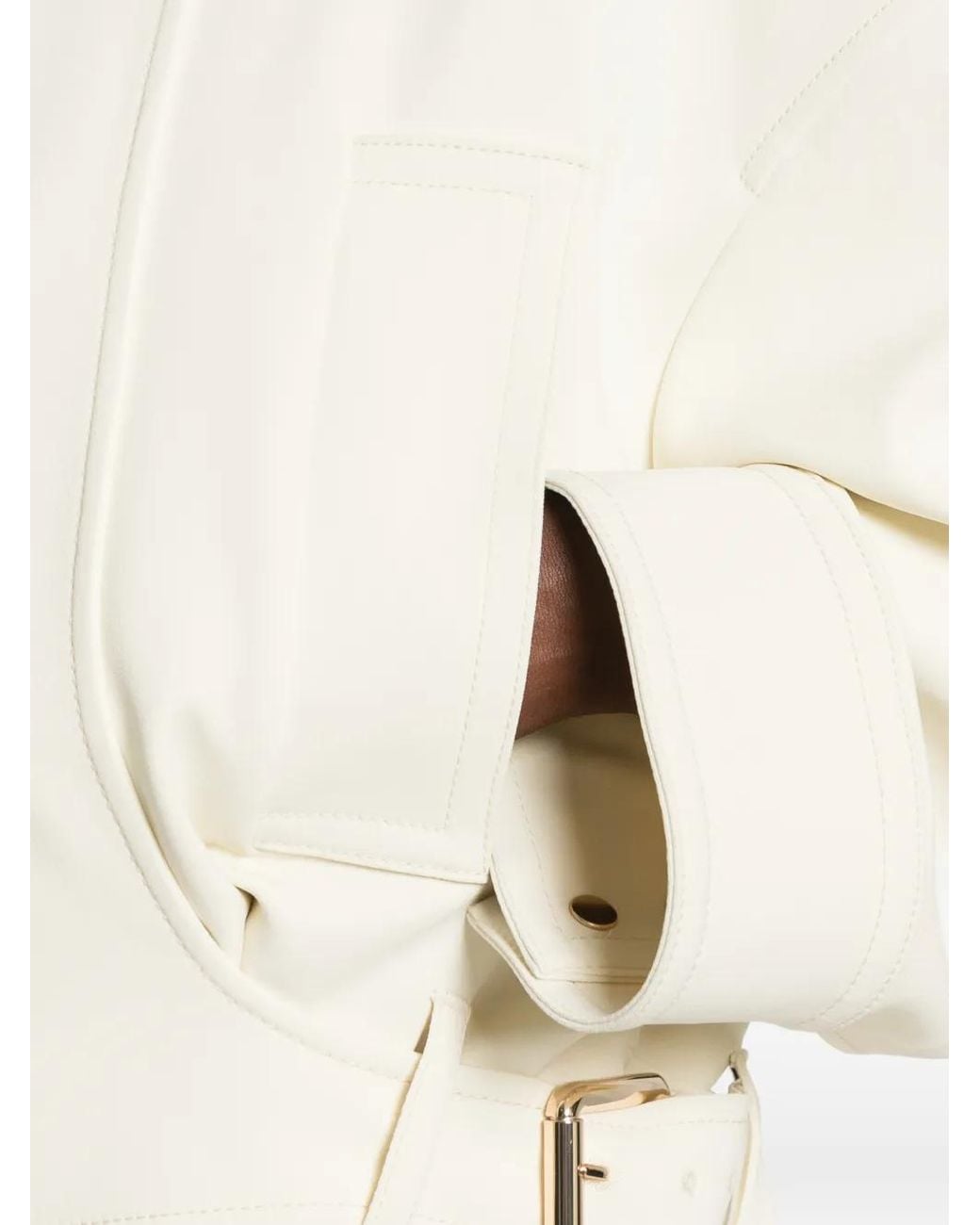 Sportmax White Cropped Buckle-Detail Jacket