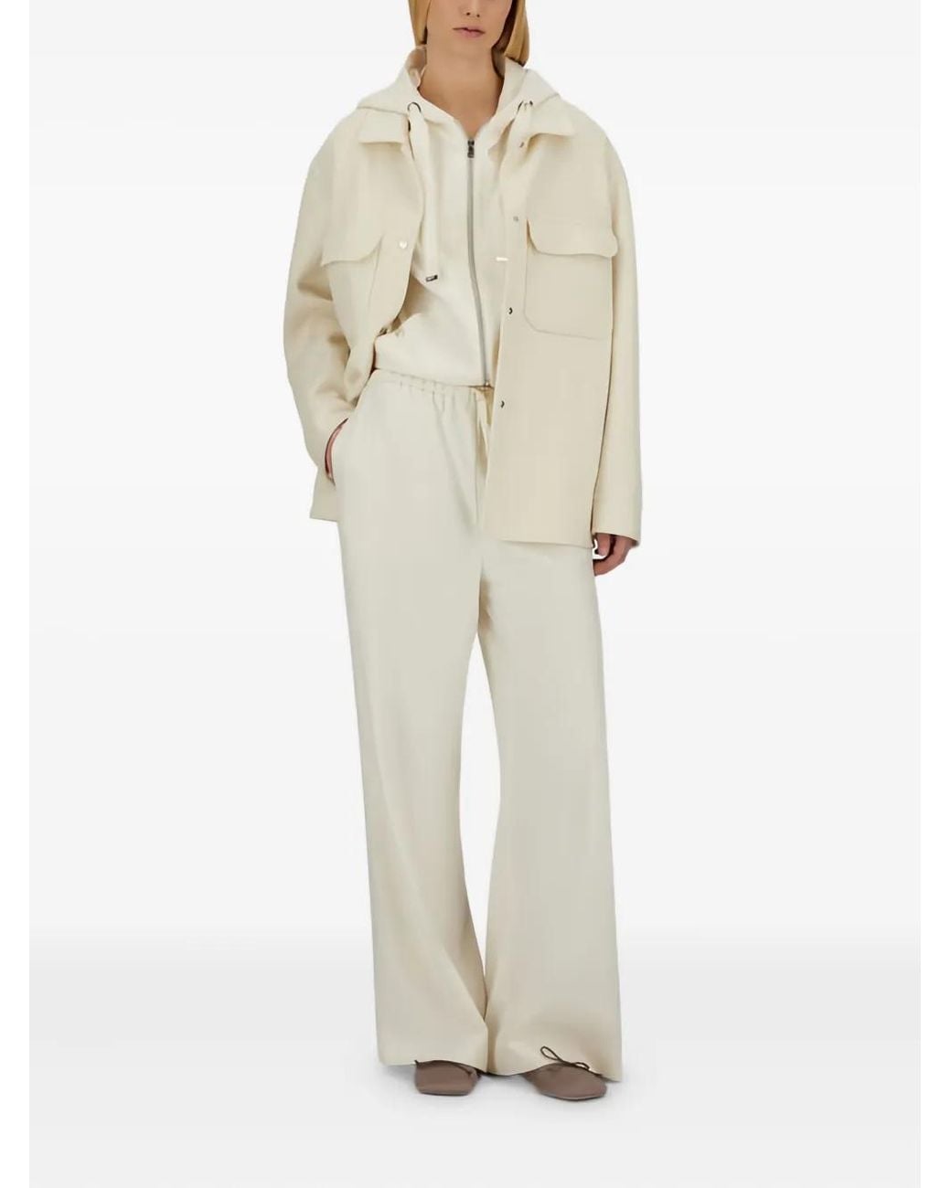 Herno White Drawstring Trousers