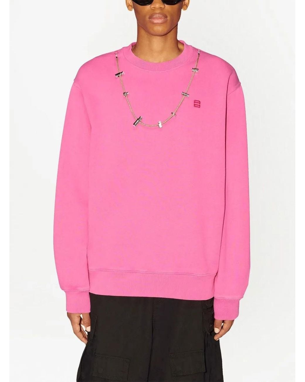 Ambush Pink Stoppers-Chain Crewneck Sweatshirt