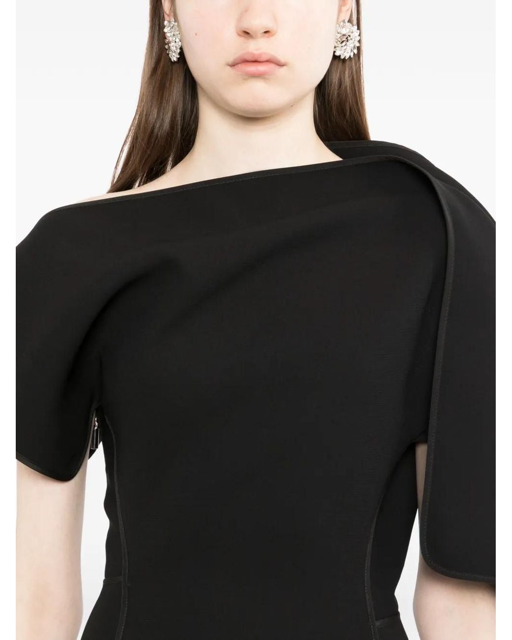 Maticevski Black Diadem Midi Dress