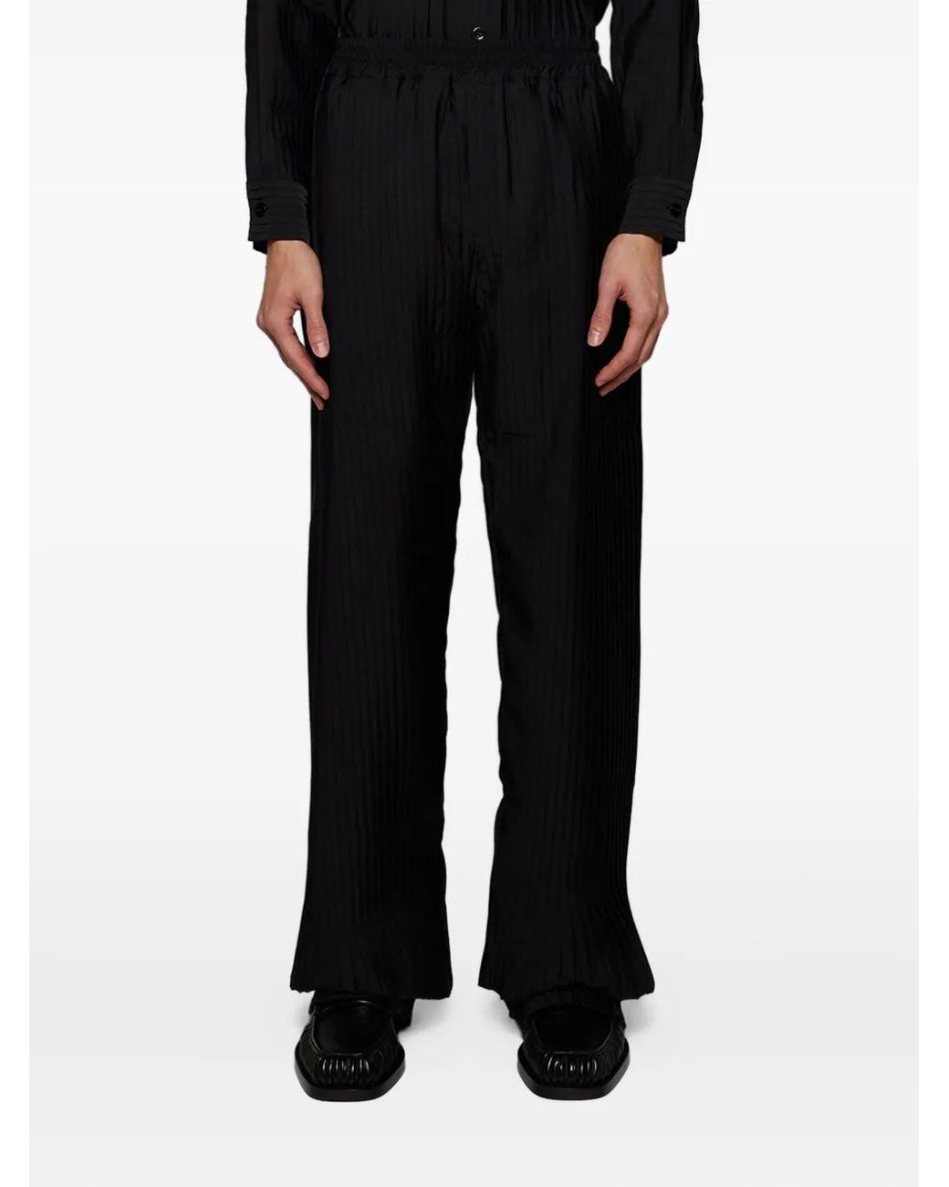 Casella Meyer Black Pleated Trousers for men