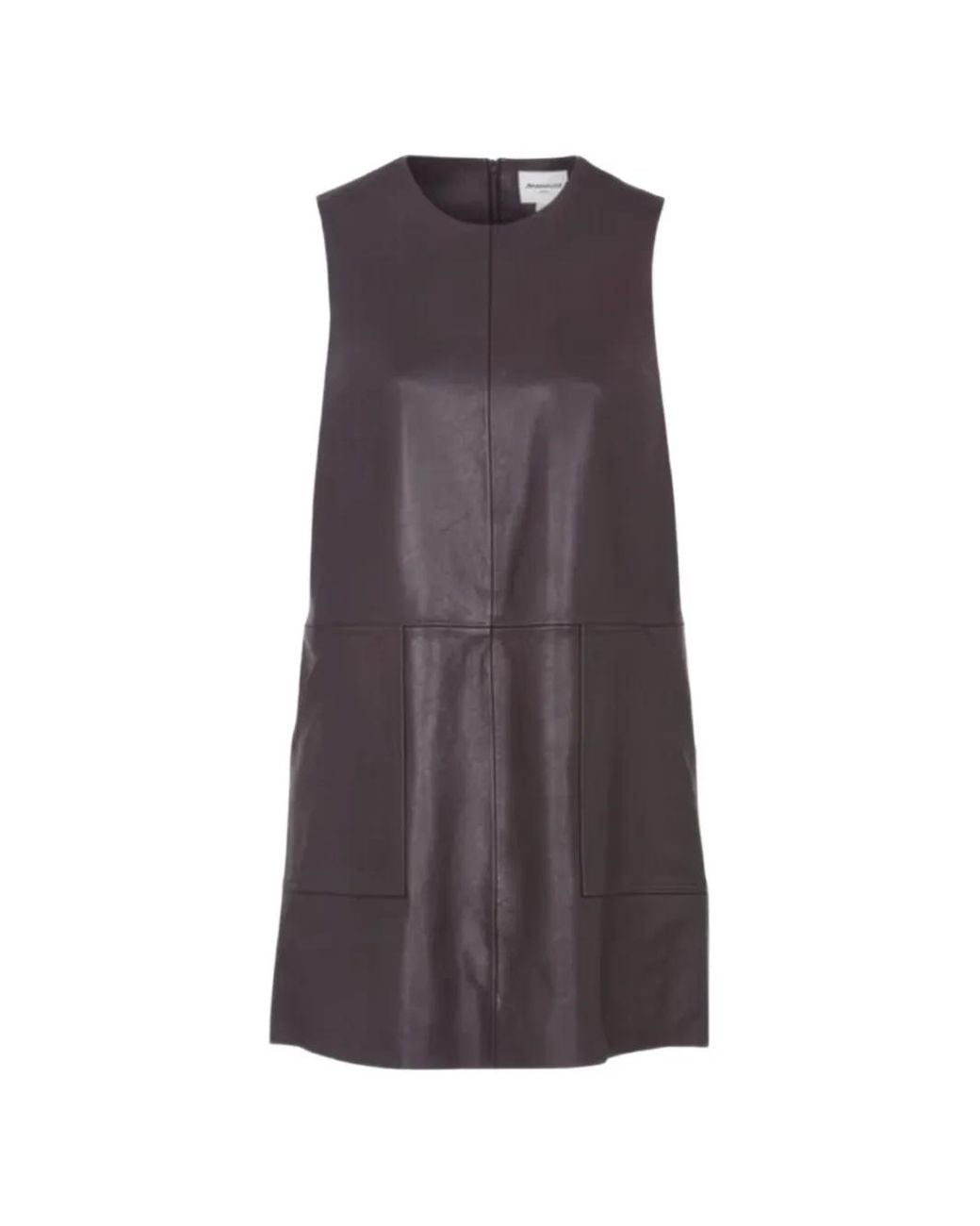 MAISON 123 Purple Sleeveless Leather Mini Dress
