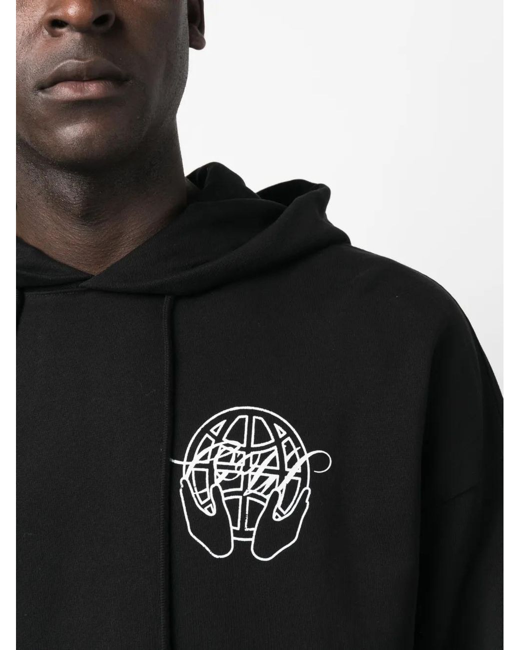 Off-White c/o Virgil Abloh Black Hand Arrow Boxy Hooded Sweatshirt for men