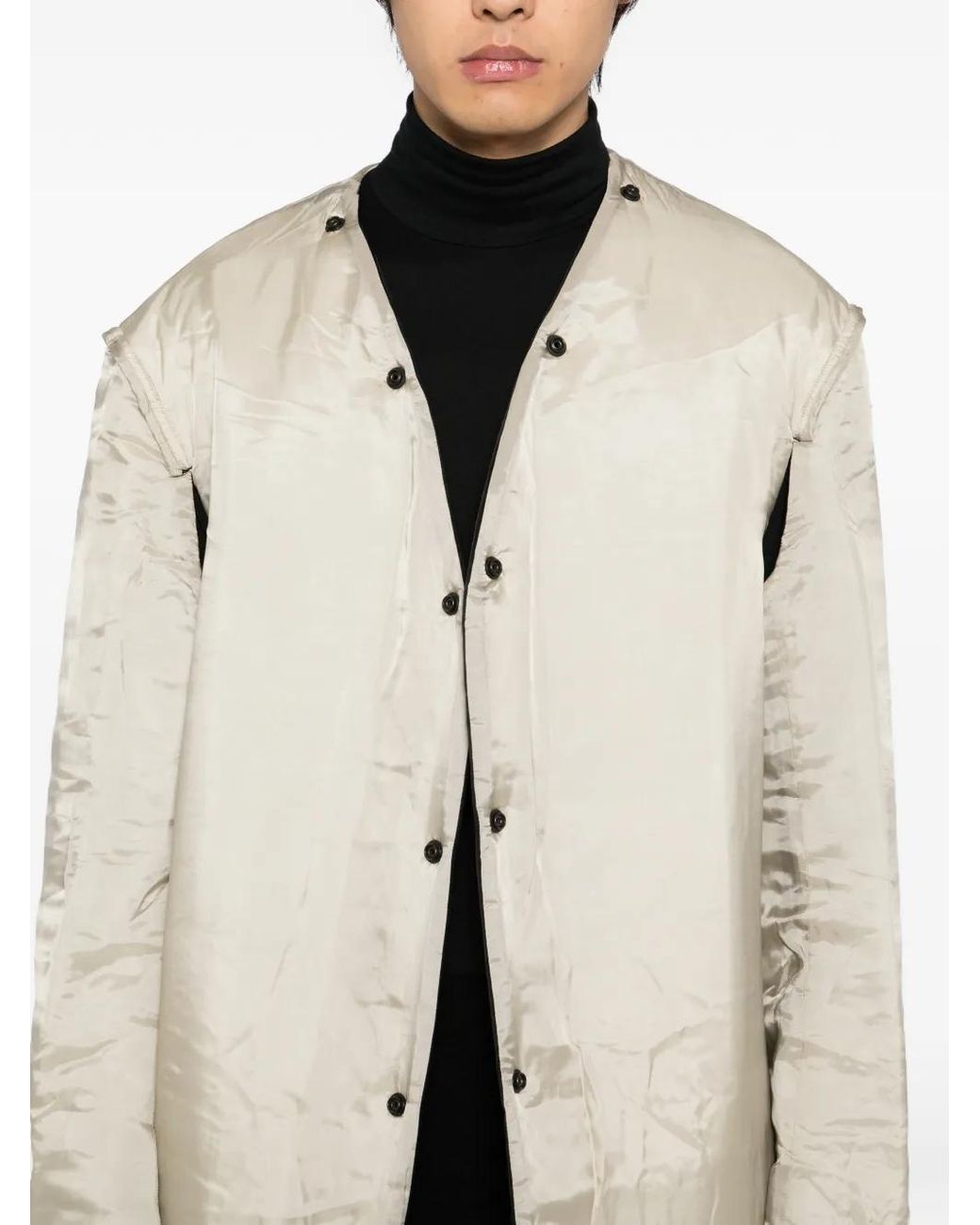 Yohji Yamamoto Natural Velvet Stand-Collar Coat for men