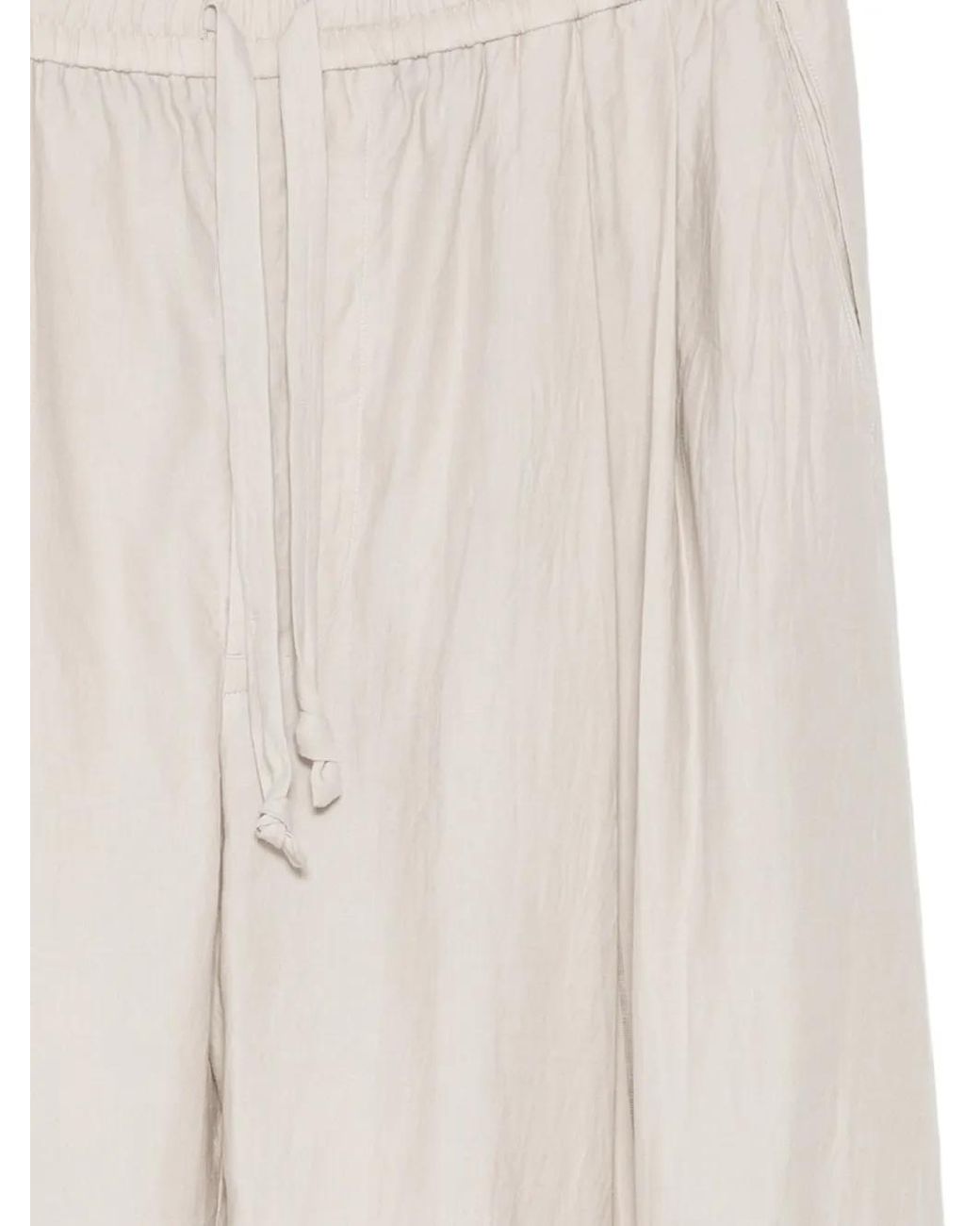 Ziggy Chen White Thin-Stripe Drawstring Trousers for men