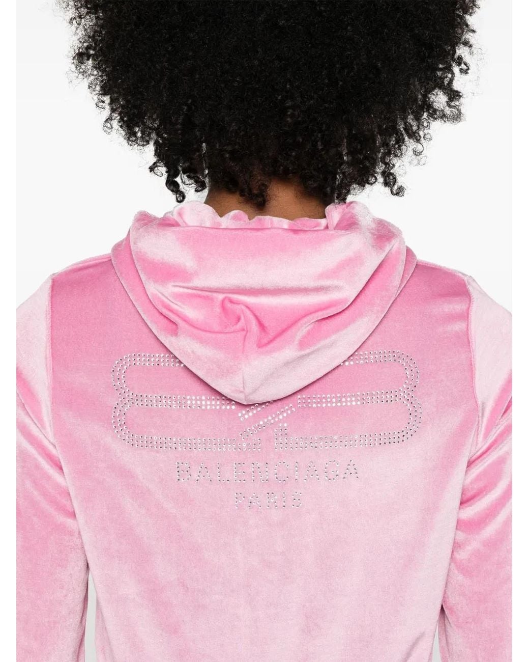Balenciaga Pink Bb Paris Zip-Up Hoodie