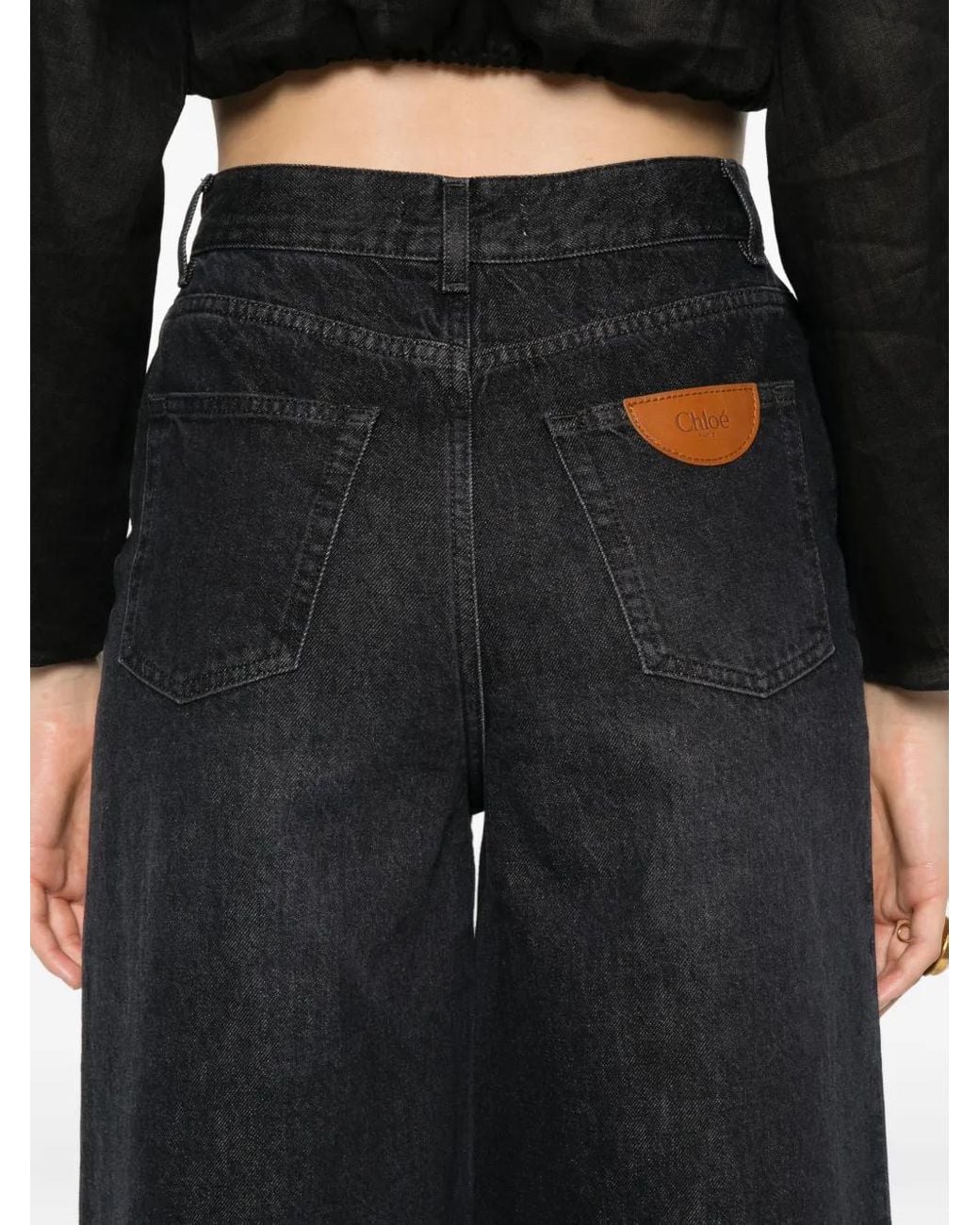 Chloé Blue Buttoned Wide-Leg Jeans