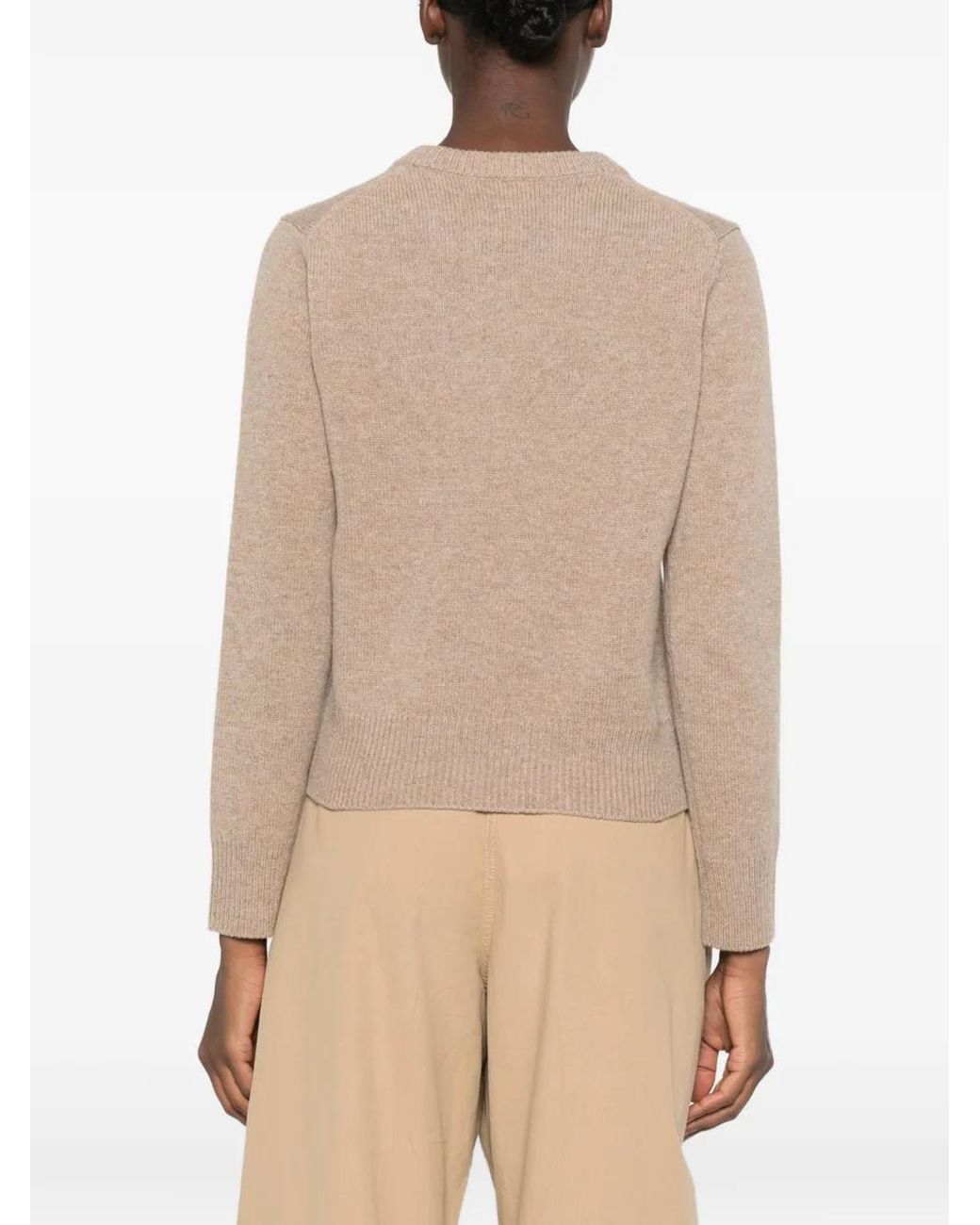 Maison Kitsuné Natural Pull Fox Head En Maille Intarsia