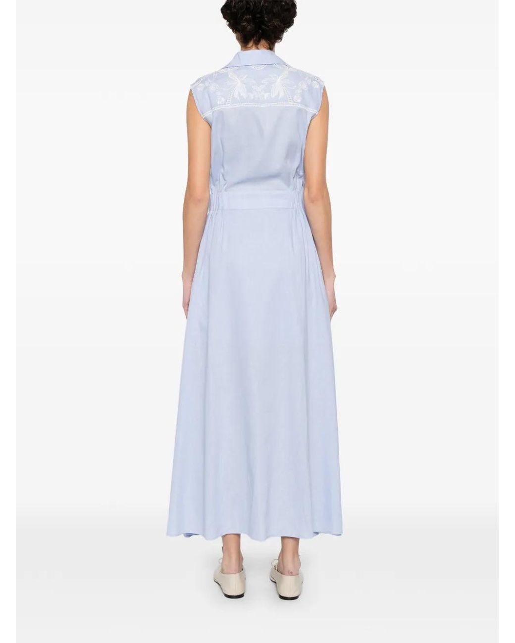 Sandro White Embroidered Maxi Dress