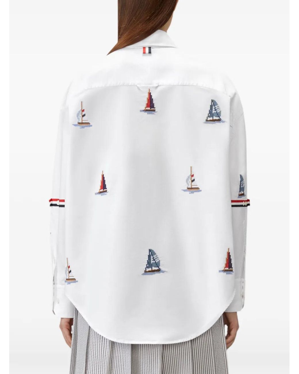 Thom Browne White Chemise Sailboat