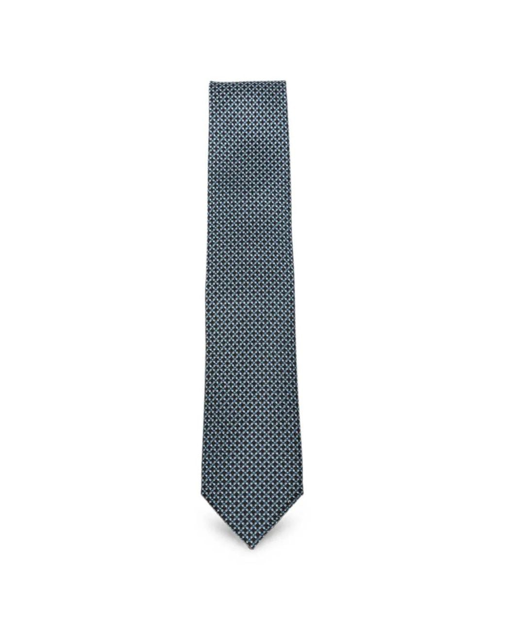 Brioni Blue Geometric-Pattern Tie for men