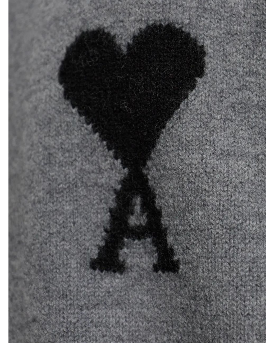 AMI Gray Ami De Coeur Turtleneck Sweater for men