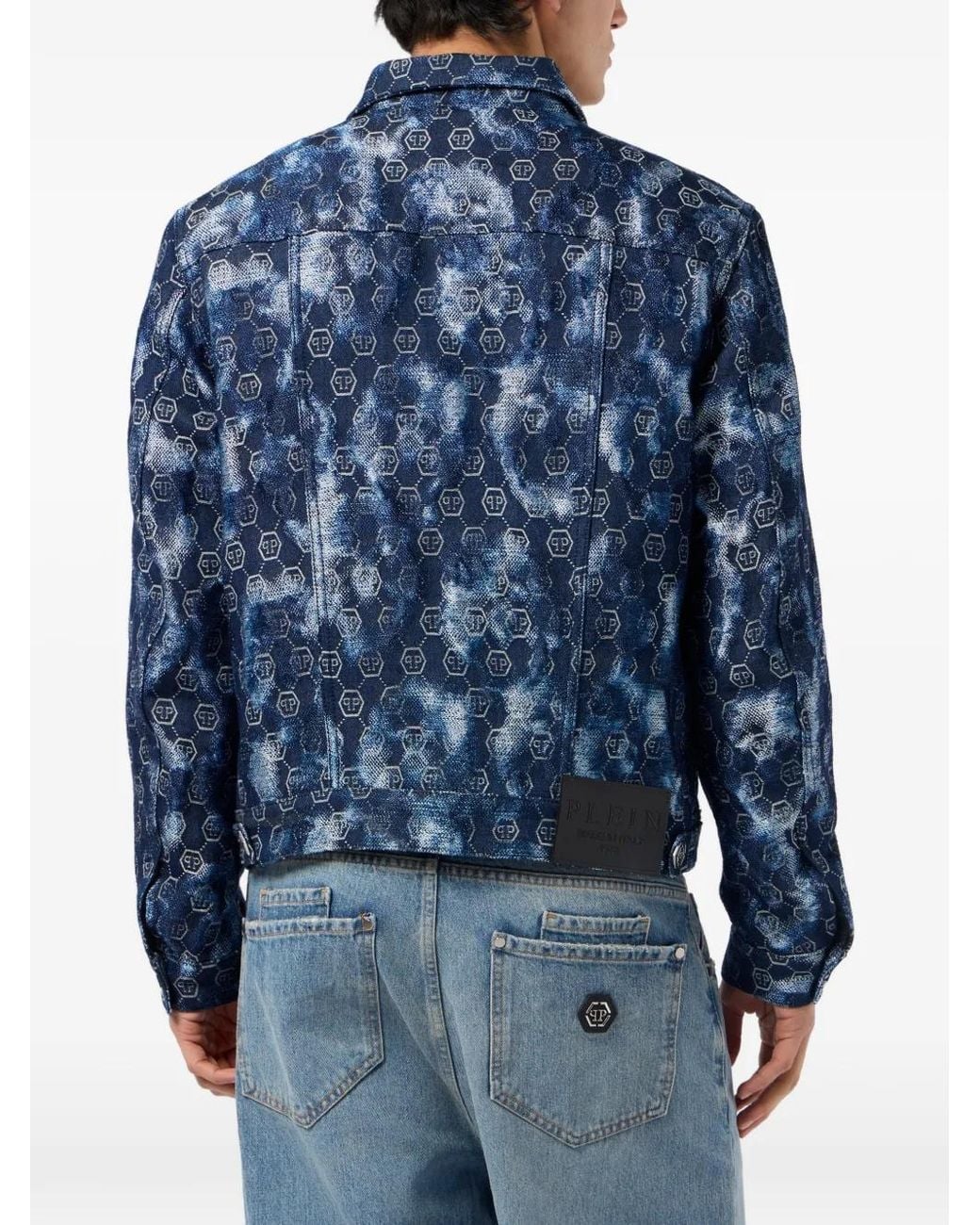 Philipp Plein Geknöpfte Jacke Mit Monogramm in Blue für Herren