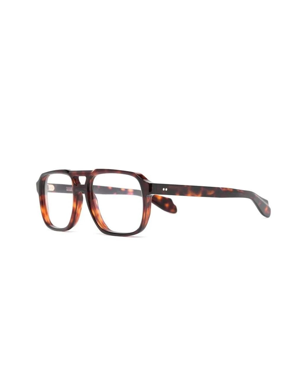 Cutler & Gross Brown Tortoiseshell-Effect Double-Bridge Glasses for men