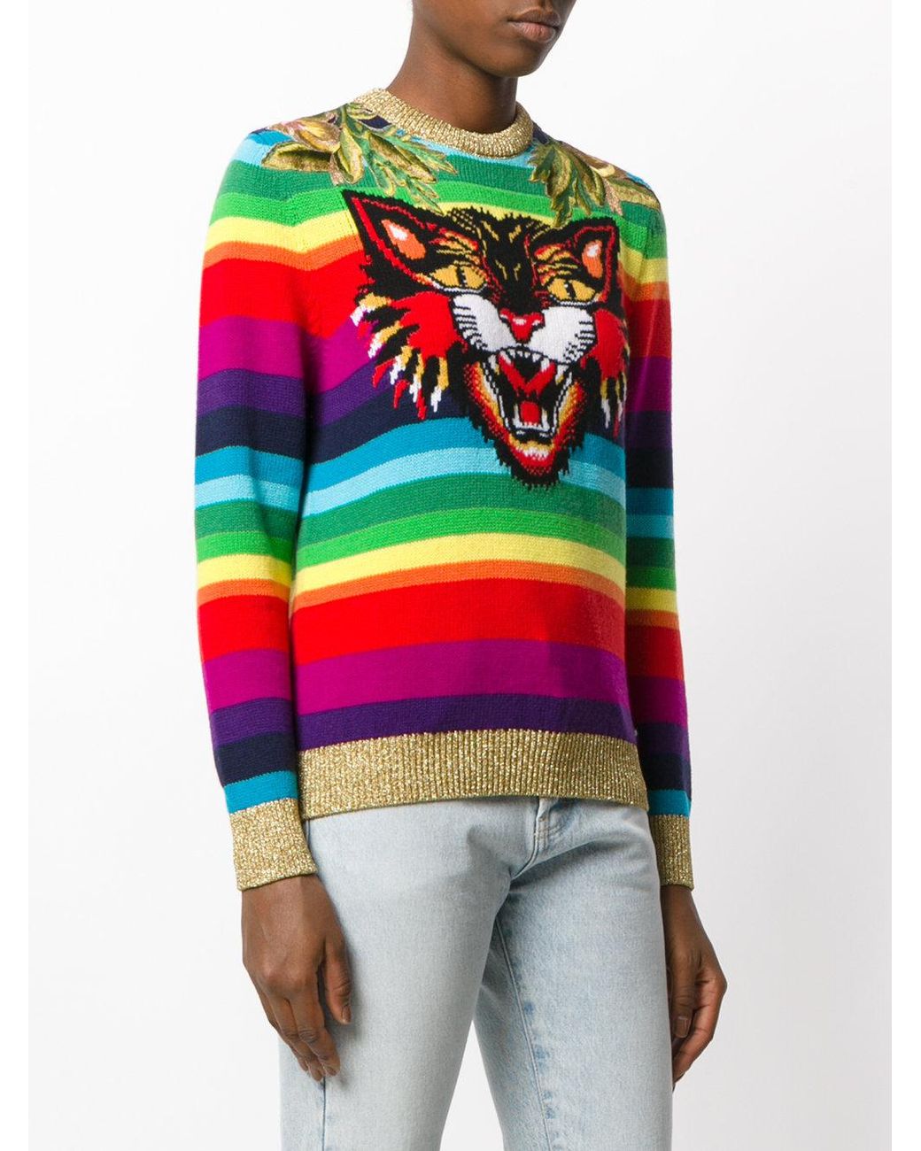 vorm Fervent De volgende Gucci Rainbow Tiger Jumper | Lyst