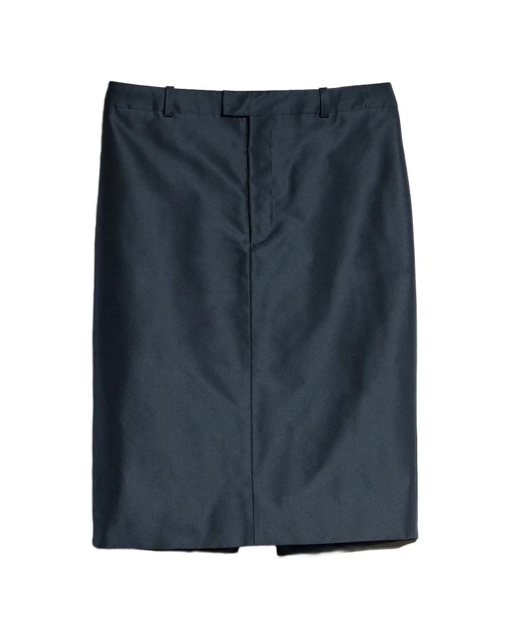 Gucci Blue Fine Silk Faille Skirt