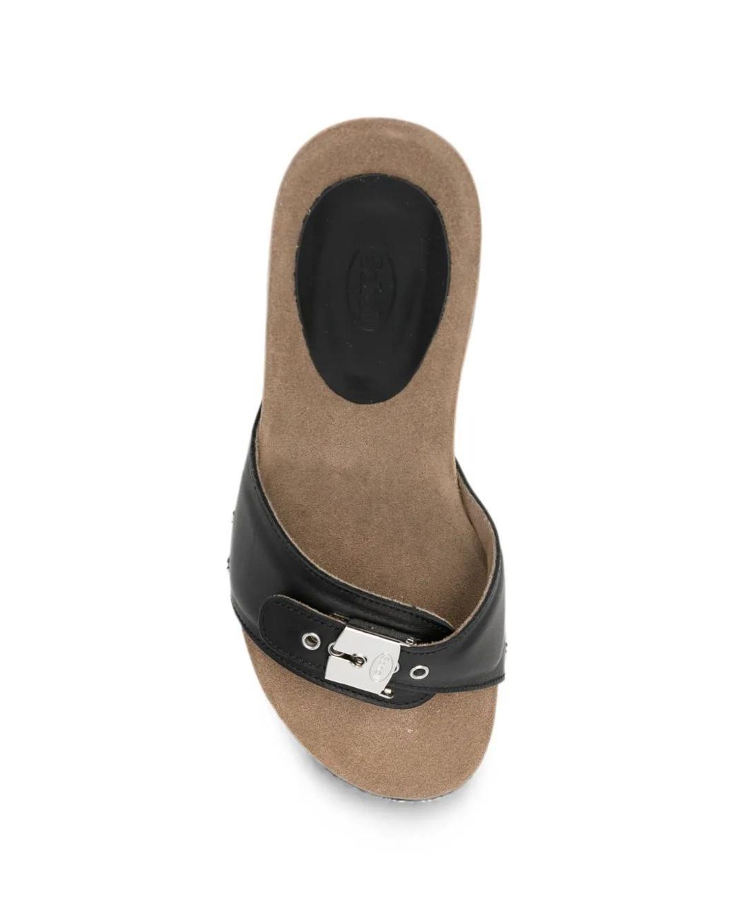 Scholl Black Luna Heel Buckle-Detail Studded Sandals