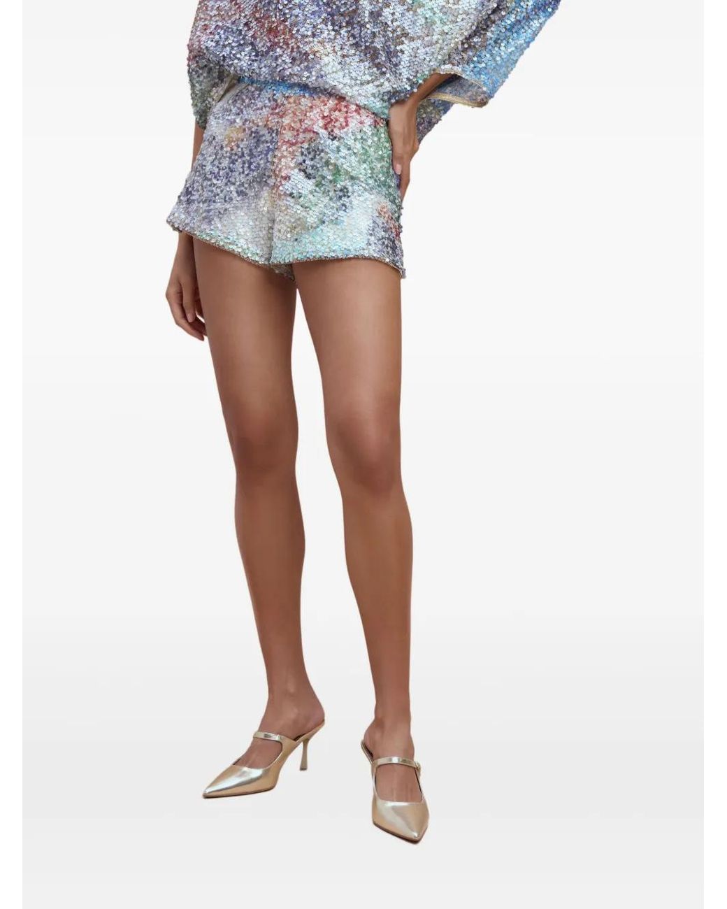SANA OSMANI Gray Chronos Sequin Shorts