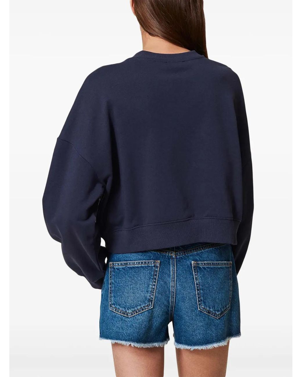 Twinset Blue Oval T-Chain Sweatshirt