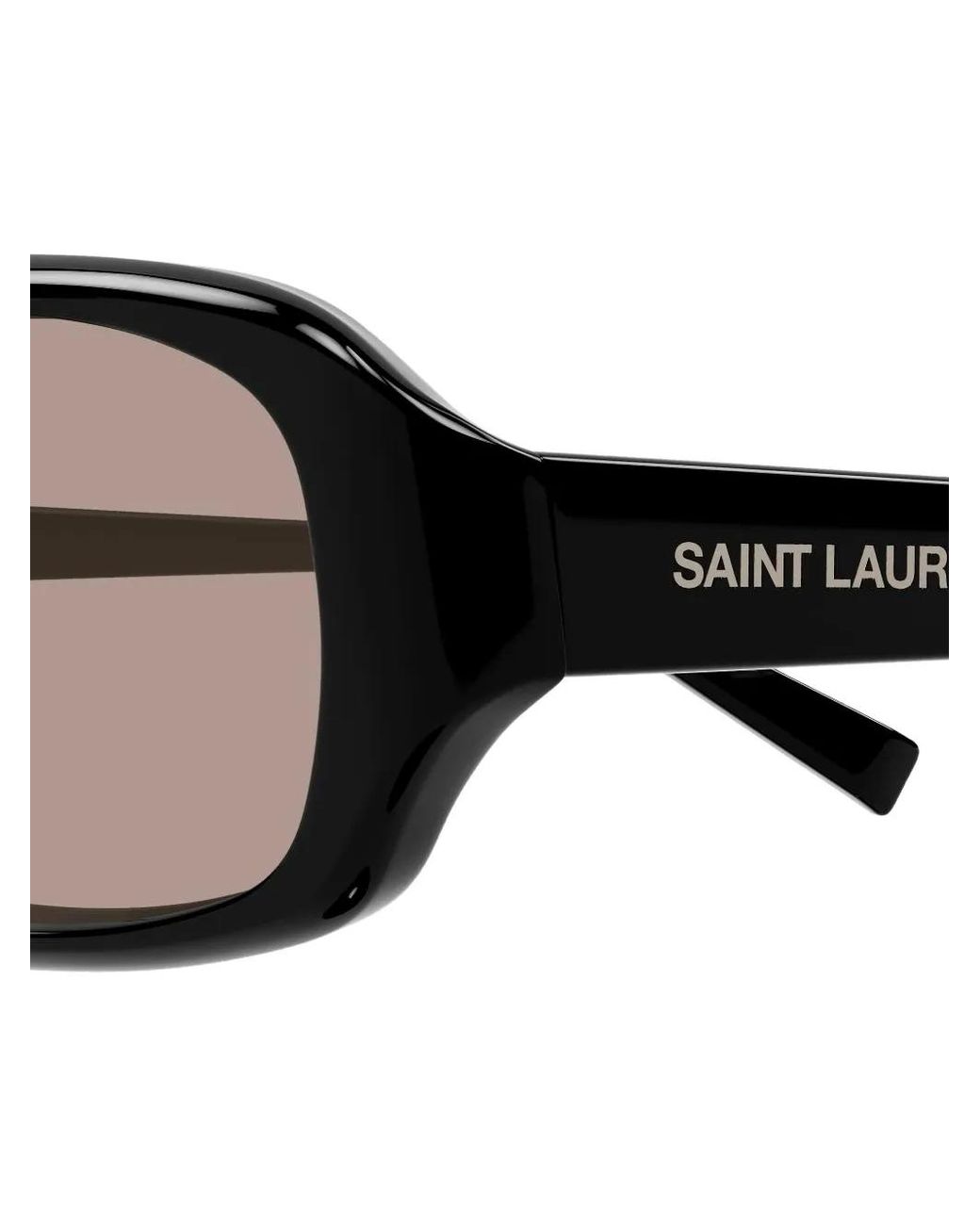 Saint Laurent White Erin Rectangular Slim Sunglasses